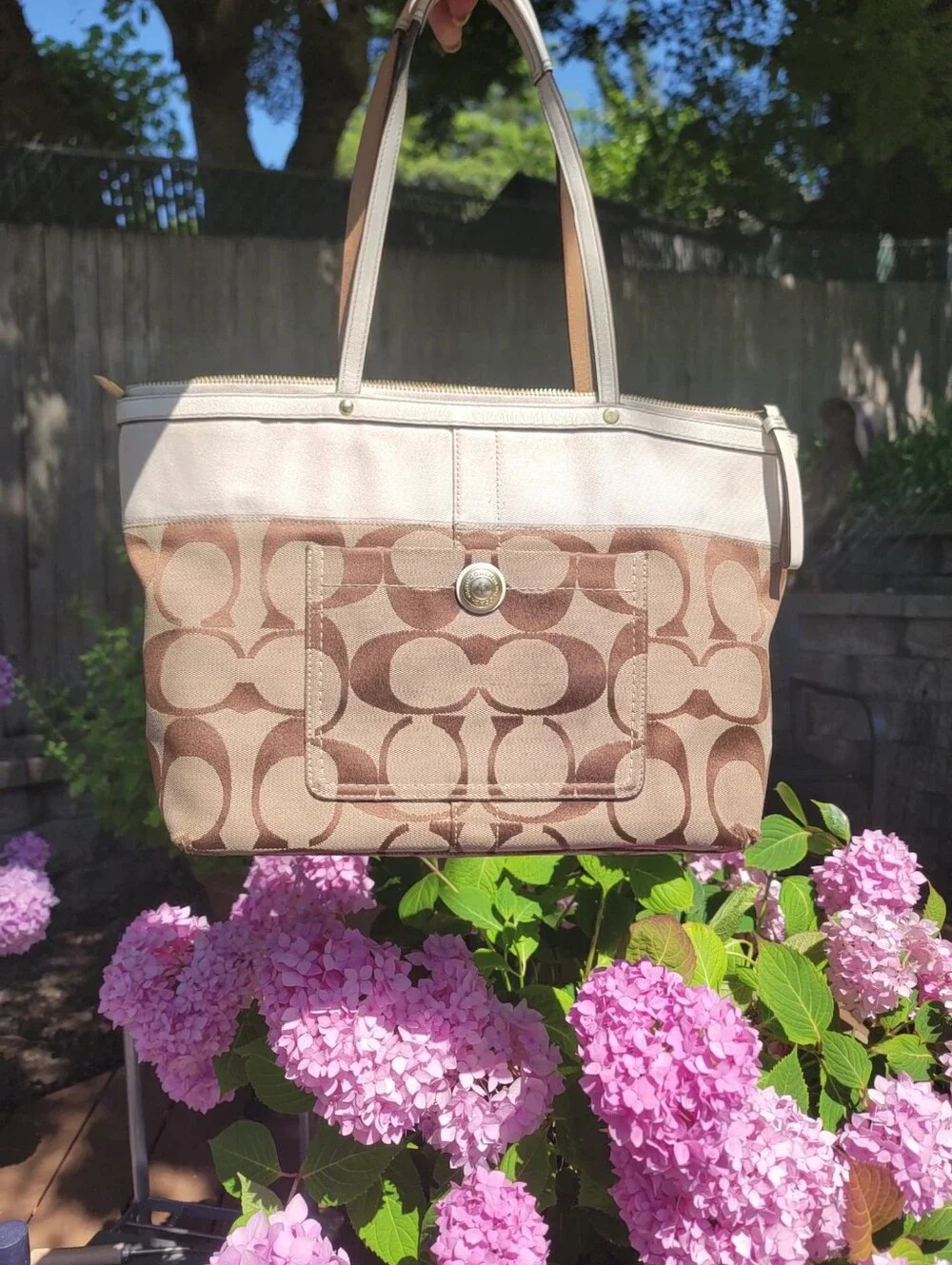 Coach Signature Stripe Tote Y2K Era 2008 11691